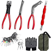 Automotive-Electrical Connector Removal Tool Kit - 25PCS, Depinning Tool Set, Terminal Pin Extractor Kit, Wire Harness Repair Tool (Red, CV Boot Clamp Pliers+Connector Release Tools)