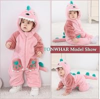 Vista 67 de TONWHAR - Mameluco con capucha, fantástico disfraz infantil de varios animales, como tigre o dinosaurio Multi