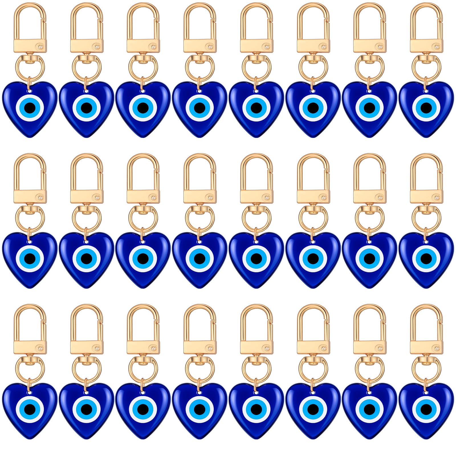 Nosiny 24 Pcs Evil Eye Keychains Turkish Blue Beads Charms