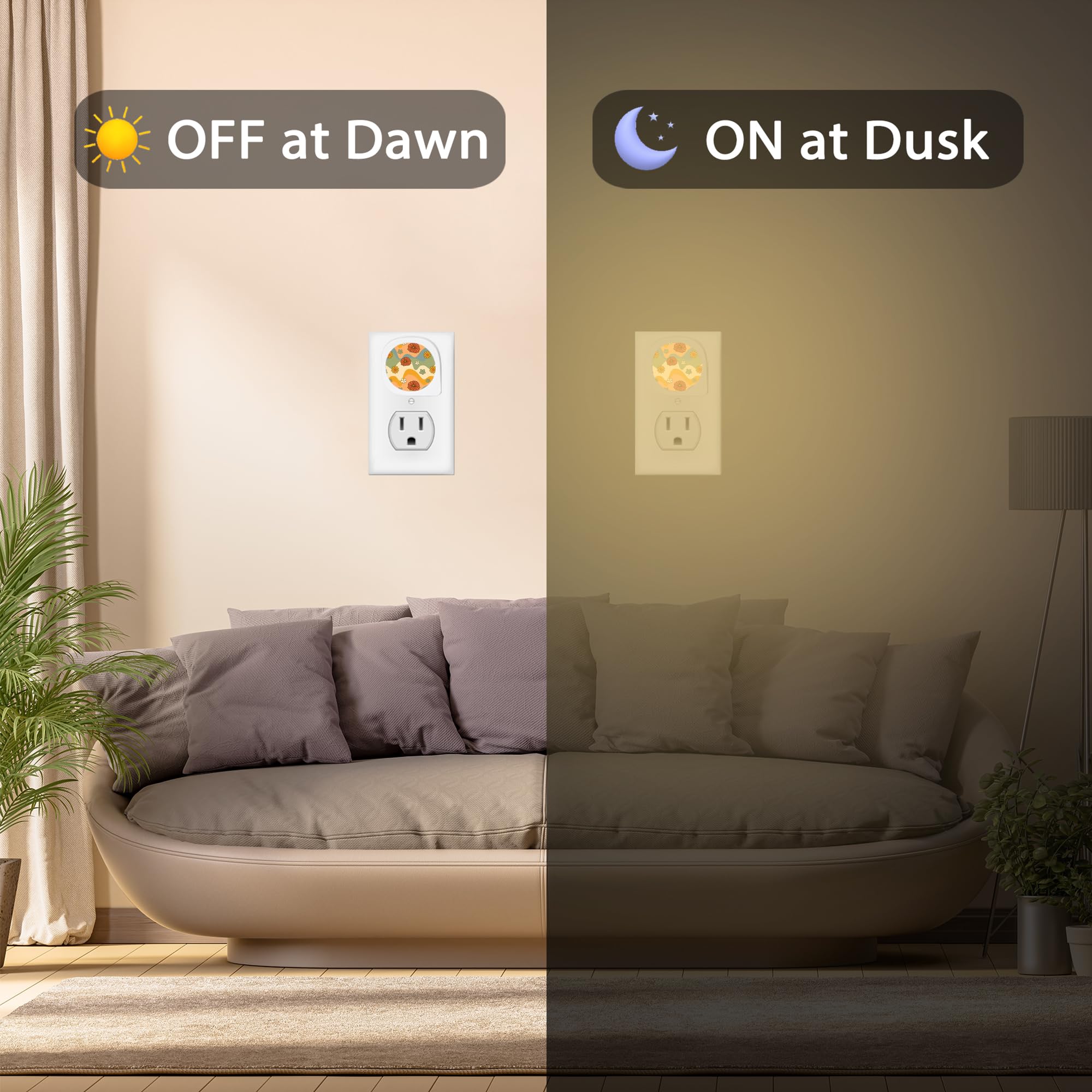 70s Retro Floral Night Lights Plug into Wall Vintage Flower Night Light for Boys Girls Led Night Light — view 3