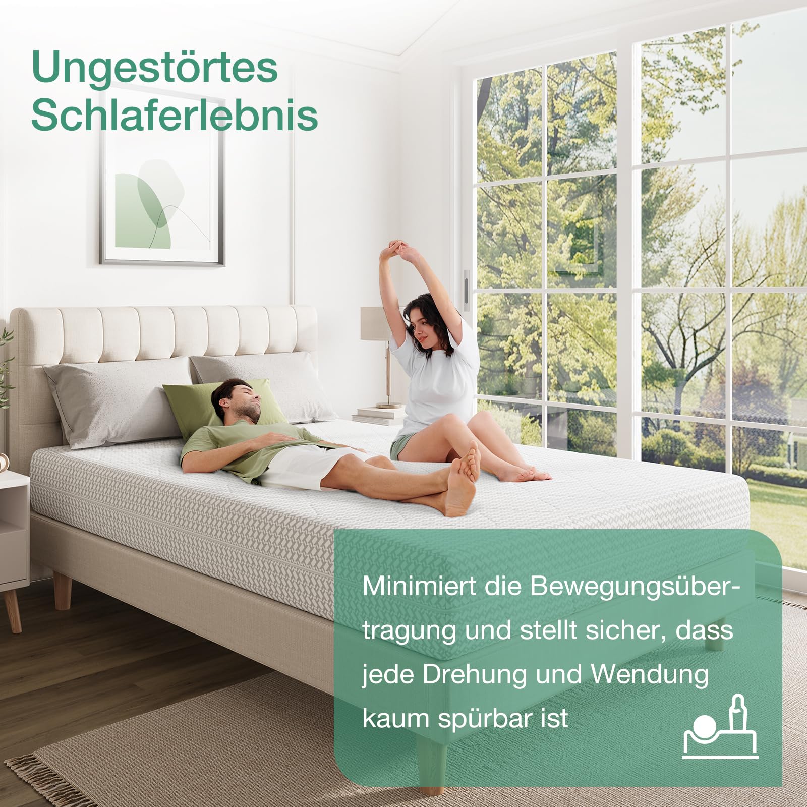 Novilla Matratze 140x200 cm 7 Zonen Tonnentaschenfederkernmatratze Härtegrad H3 Öko-Tex Zertifiziert Taschenfederkern mit Rundum Komfortschaum und Atmungsaktiver Bezug Matratzen Höhe 20 cm