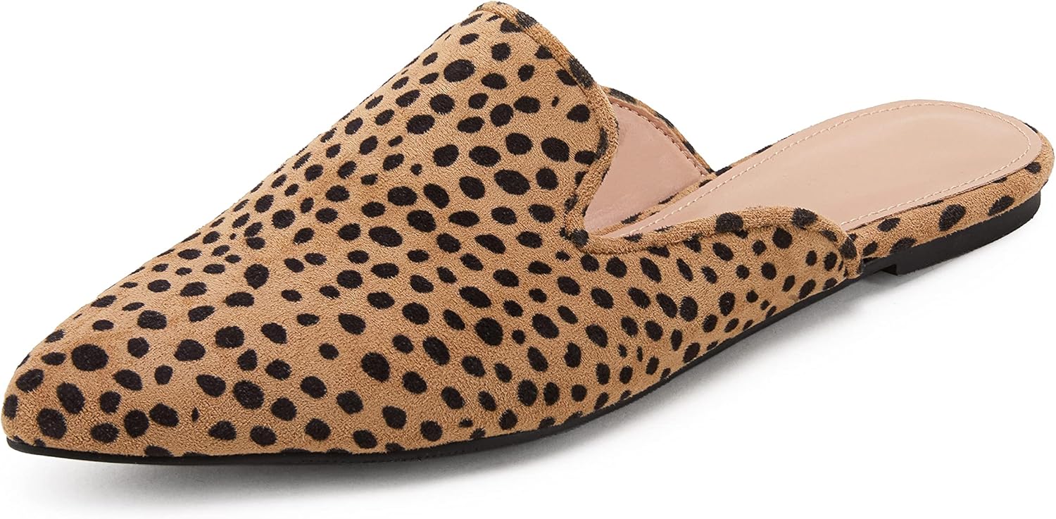 leopard print backless loafers
