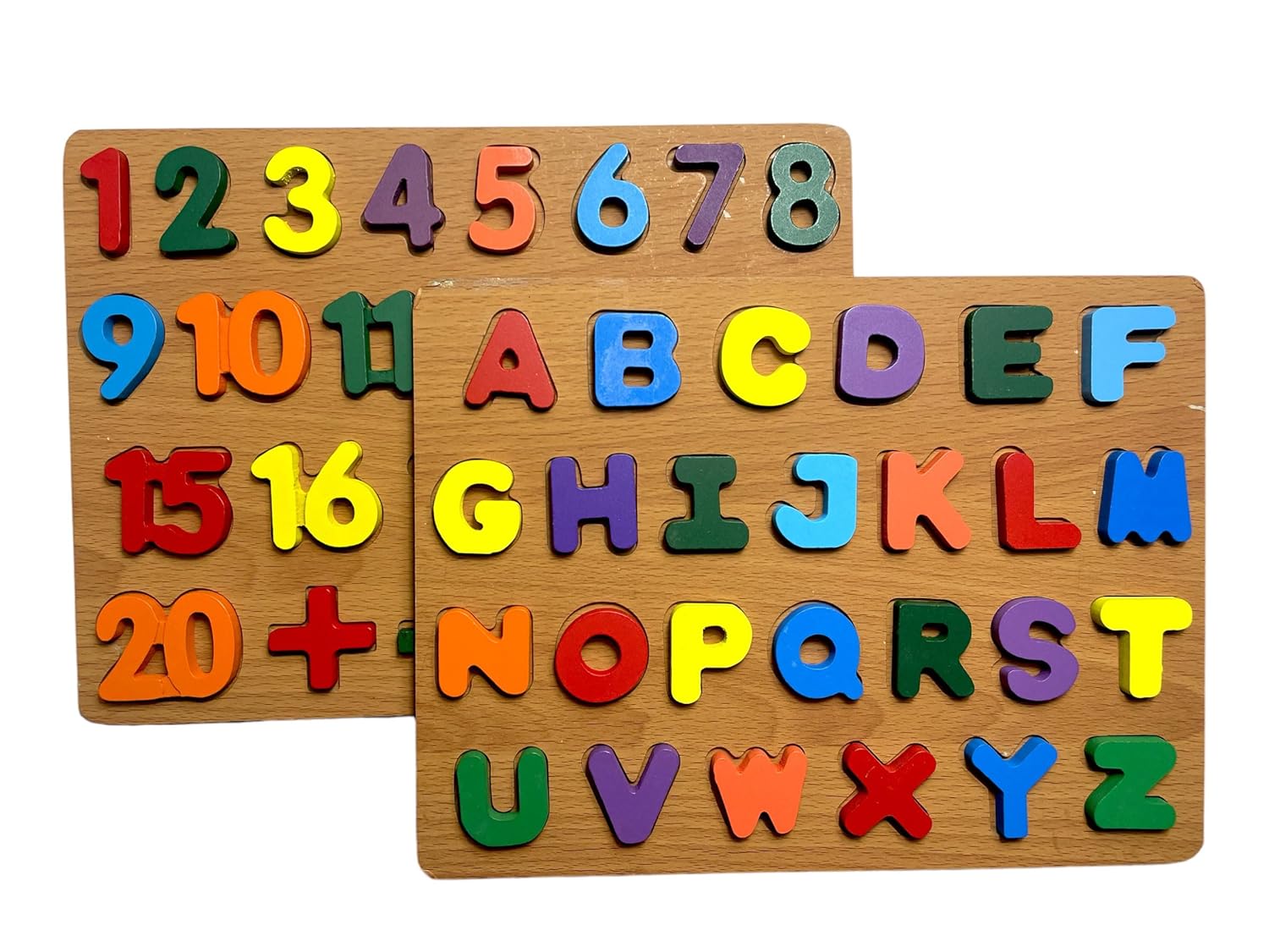 Oshna Wooden Alphabet Board with Numbers Board Blocks (ALPH&Number ...