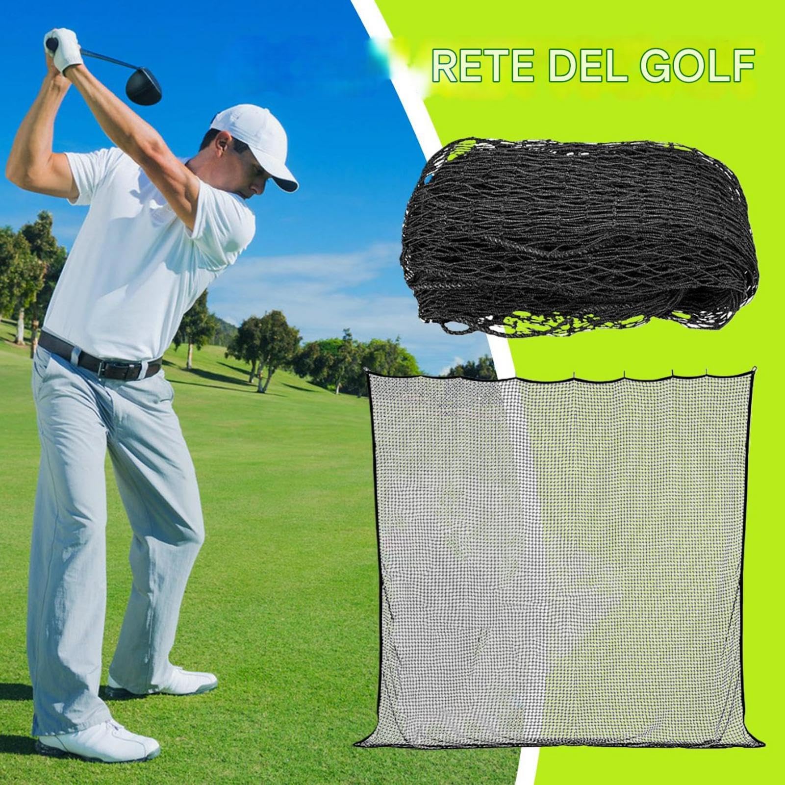 Rete da golf all'aperto, rete da golf indoor | 3x da golf palla da golf estenza di pratica,Guida a rete, rete da chipping di hockey, simulatore per esterni, pesante per il giardino esterno