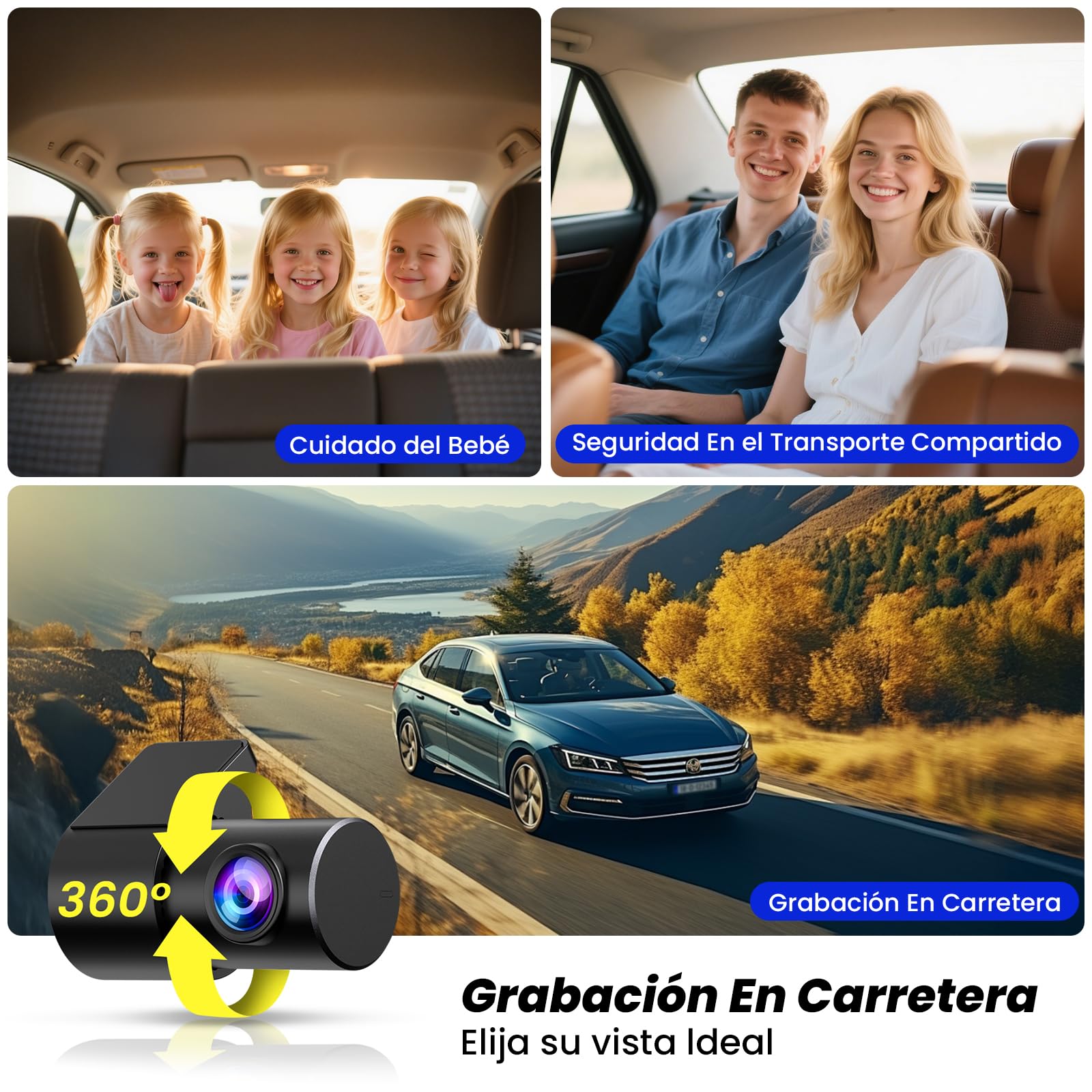 MANKIW 4K/2K Dashcam WiFi Dash Camera para Coches, Mini Cámara para Coche, 4K Front+2K Trasera Dashcam con App,Tarjeta 64GB,Visión Nocturna, WDR, G-Sensor,Grabación en Bucle,Soporta Modo Parking 24H