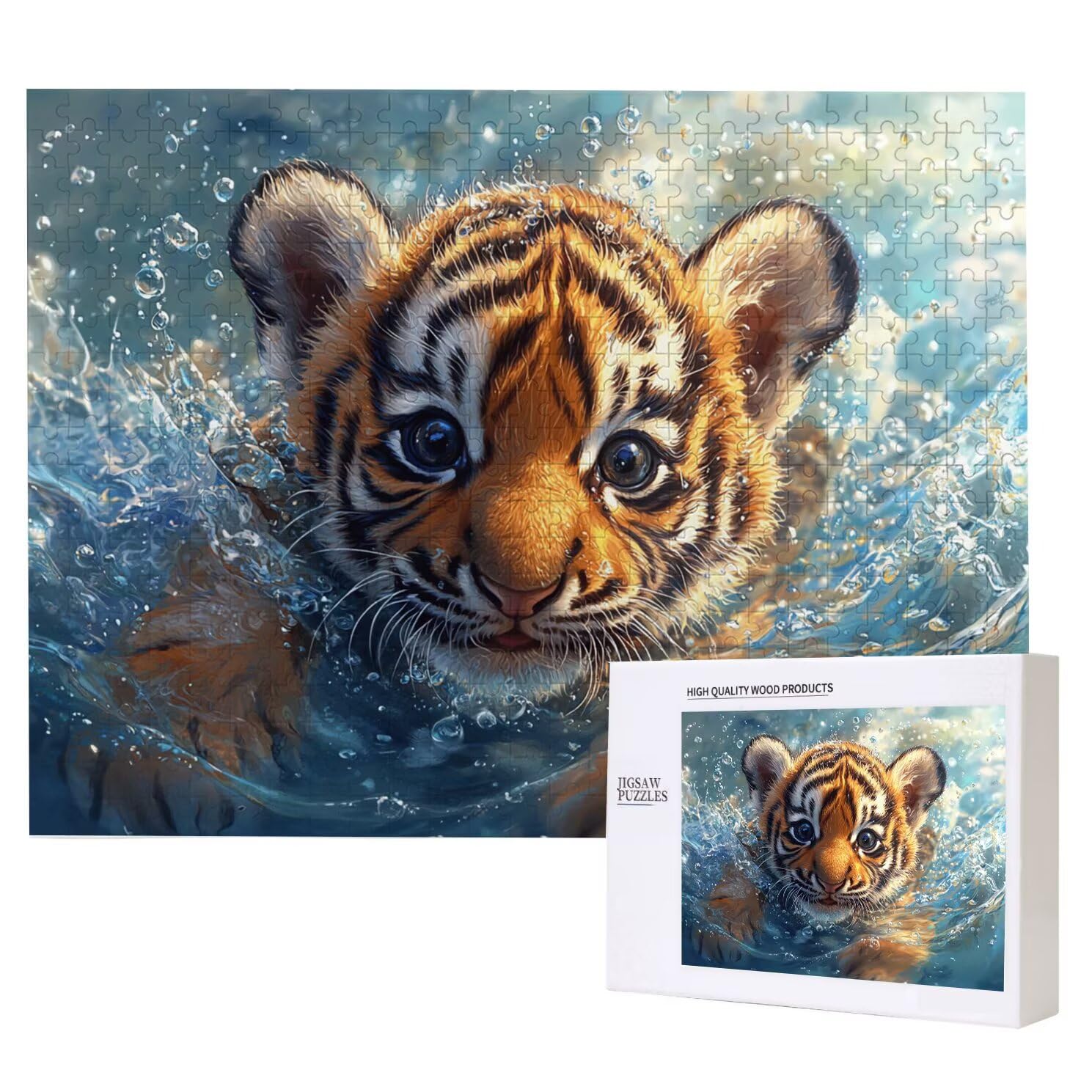 Jigsaw Puzzle, 4000 Pezzi Puzzle Classici, Tigre Puzzle Rilassamento Intelligence, Mpossibile Difficile Puzzles impegnativo per adulti Puzzles per Gioco Familiare, Regalo per Amore Amico Animali K0F39