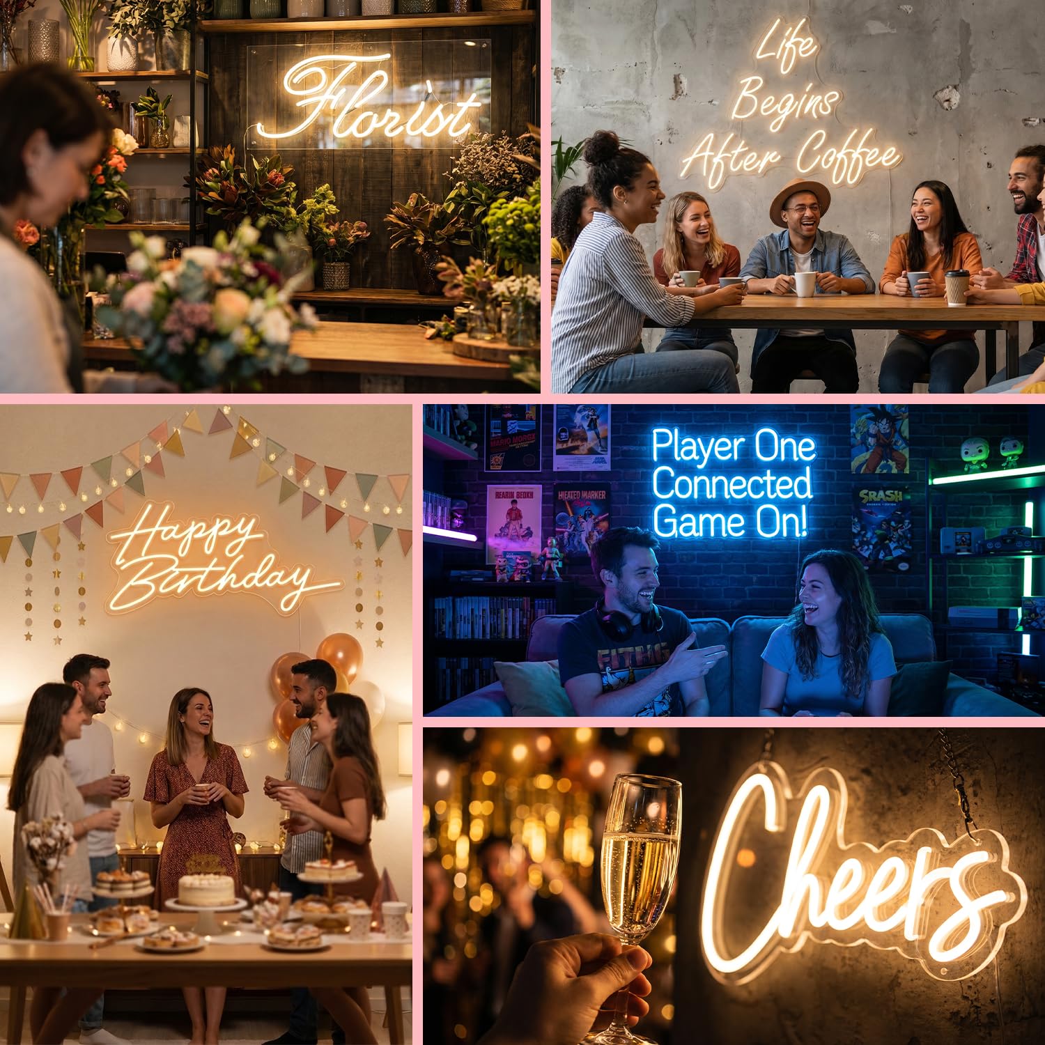 Neon Schild Personalisiert LED Namen Leuchtschriftzug Personalisiert Neonlicht Schriftzug für Wanddekoration Hochzeit Bar Geburtstag Party Geschäft Salon