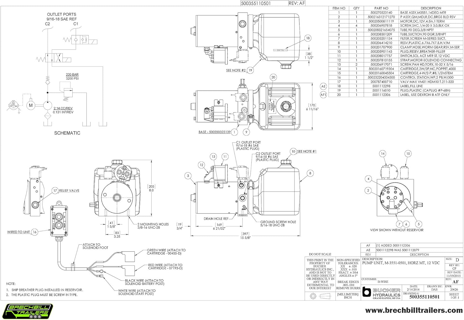Hydraulic pump schematic and wiring diagram