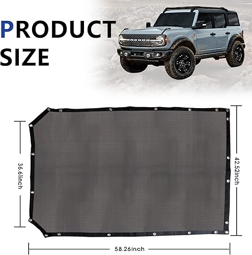 Miniatura 7 de sukemichi Parasol para Ford Bronco, cubierta superior de bikini de malla de longitud completa para Ford Bronco Accesorios 2021 2022 2023 2024 2025