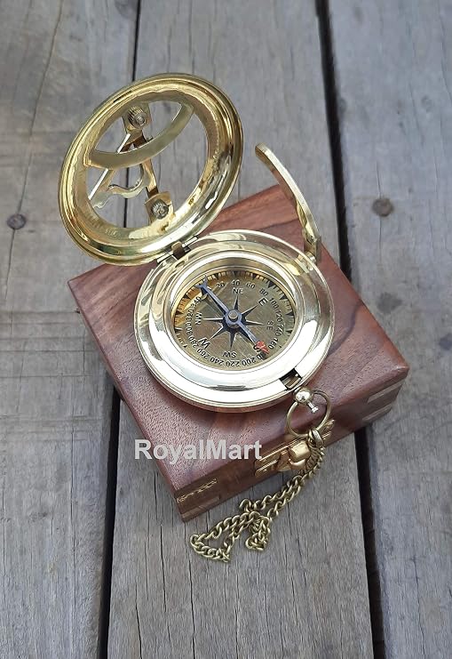 Engraved Nautical Compass - Personalized Compass for Men, Groomsmen, Wedding, Hiking, Corporate Gifts