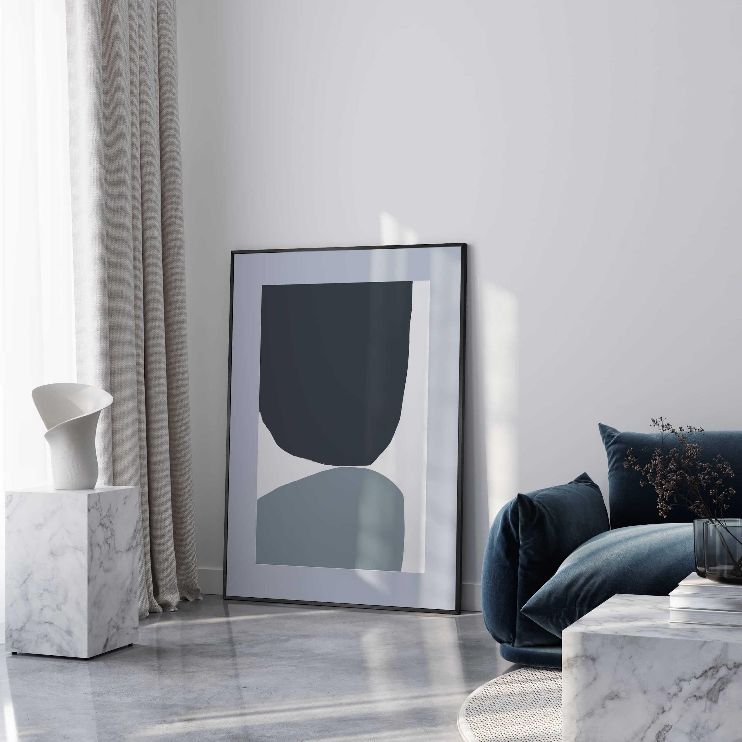 DEHA Design Bilderrahmen, 42 x 59,4 cm (A2), Aluminium, Schwarz matt, Posterrahmen zum Aufhängen im Hoch- & Querformat, bruchsicheres Kunstglas, Tribeca