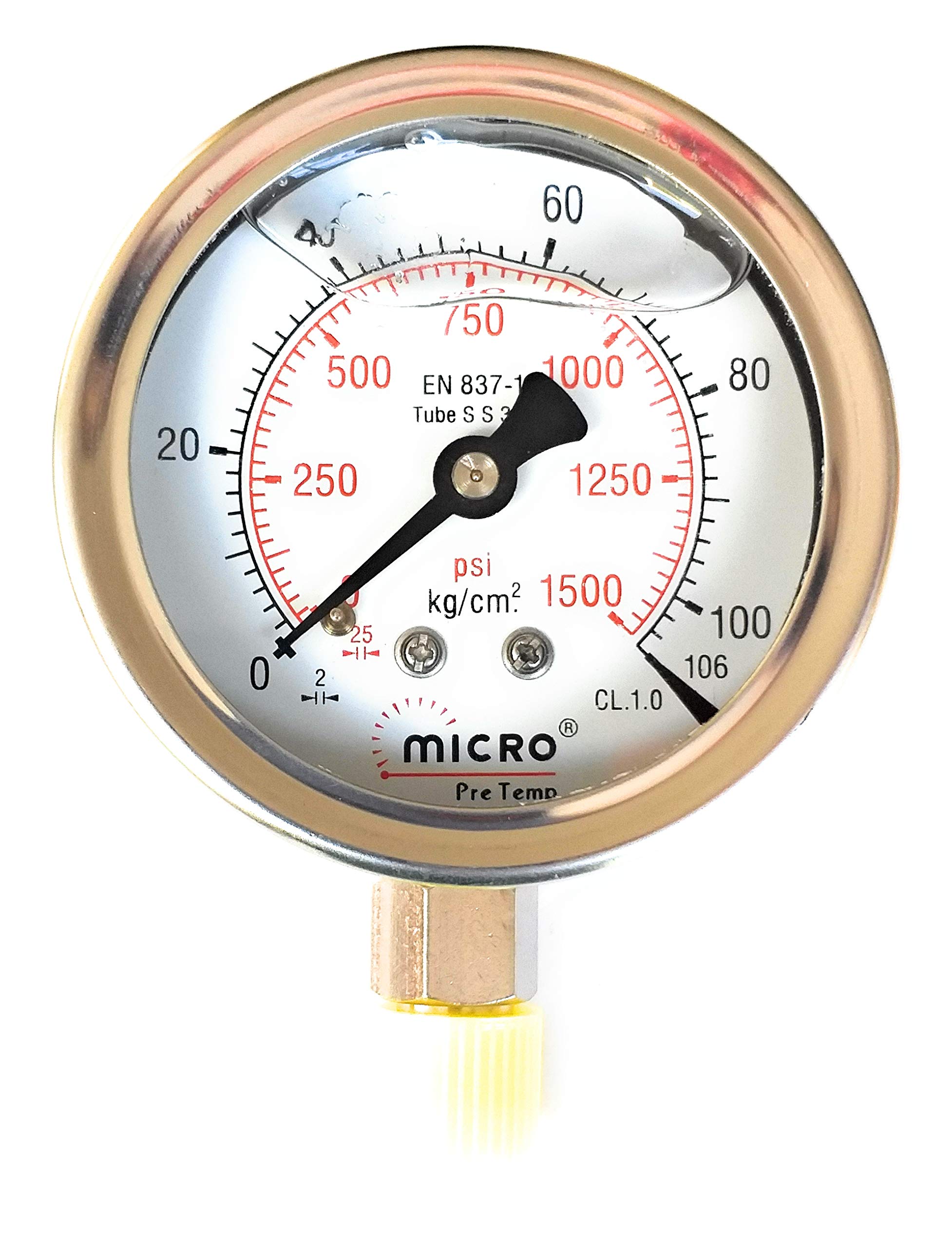 MICRO Pressure Gauge 63mm / 2.5" Inch Dial, 0-106 kg/cm2 (bar), 1/4"BSP, Bottom connection Direct mounting (B07NX1DP8Z) Amazon Price History, Amazon Price Tracker