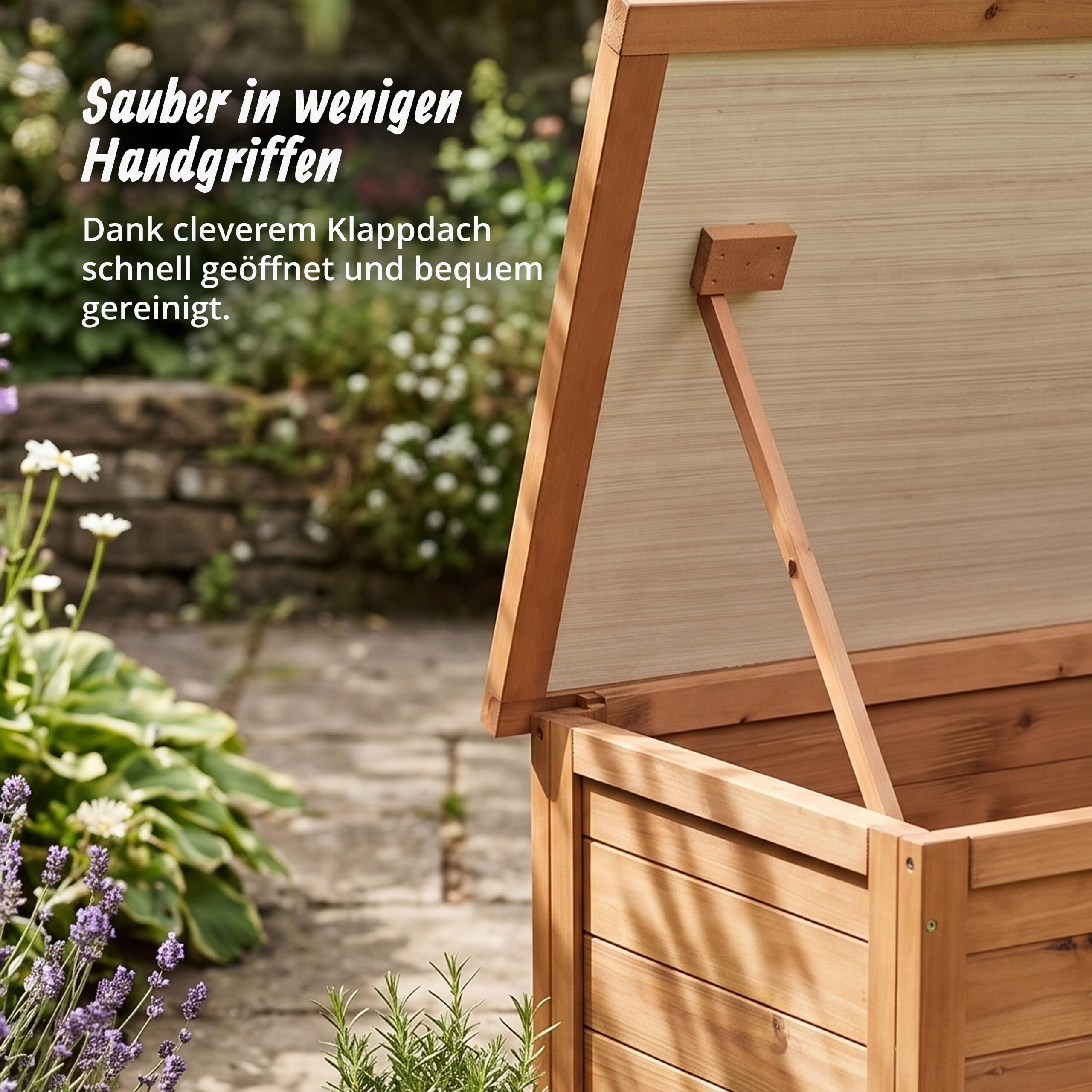 Relaxdays Hundehütte, Holz, HxBxT: 58,5 x 85 x 53 cm, wetterfestes, klappbares Dach, Outdoor Hundevilla, orange/grün