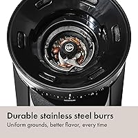Vista 3 de OXO Brew Conical Burr Grinder - Matte Black, Stainless Steel Burrs, One-Touch Automatic Smart Grind
