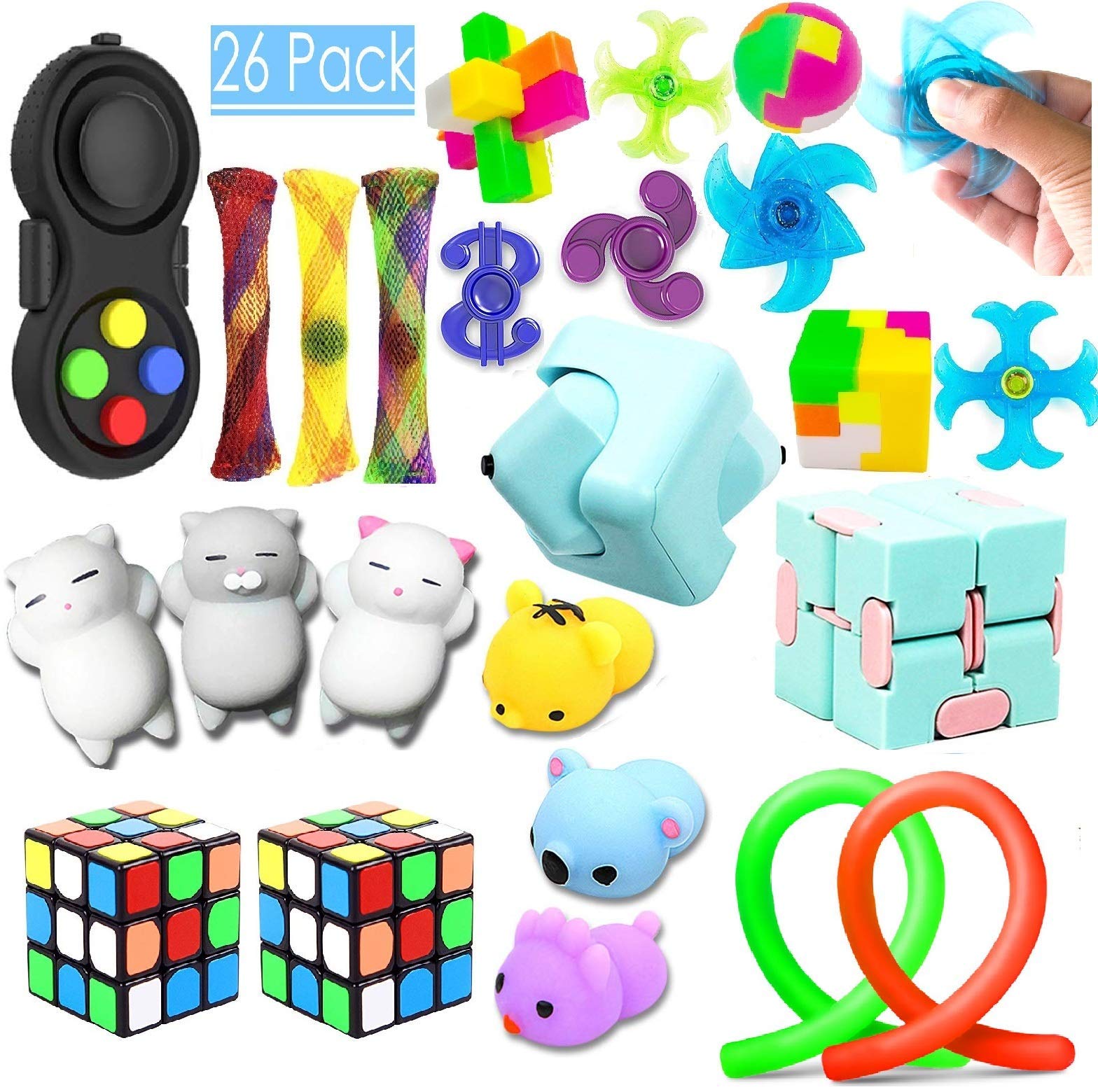 Party Favors Assortment Toys for Kids-Sensory Fidget Toys Bundle-Special Toys Assortment for Kids Birthday Favors,Classroom Prizes Rewards,Treasure Box Prizes Black