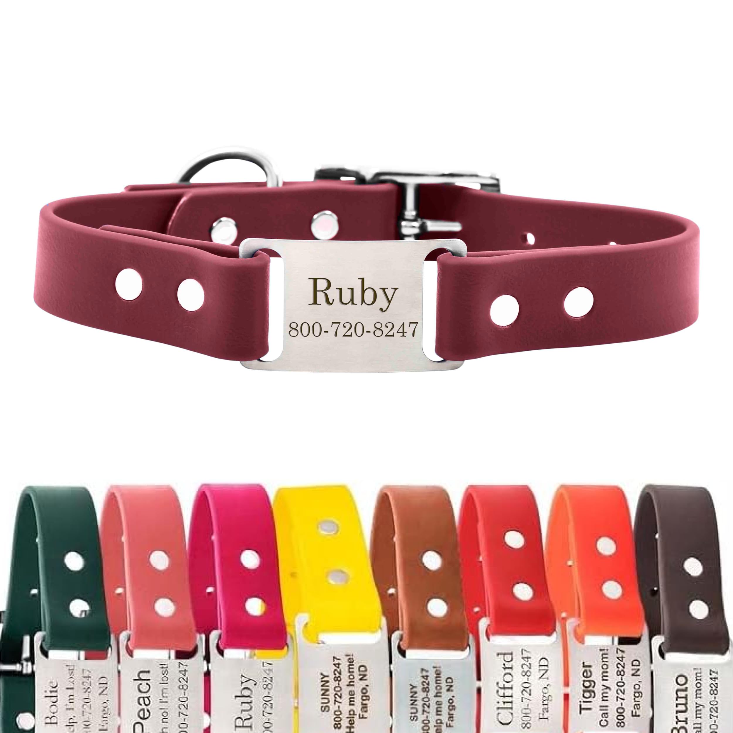 dogIDs ScruffTag Biothane Dog Collar Wine