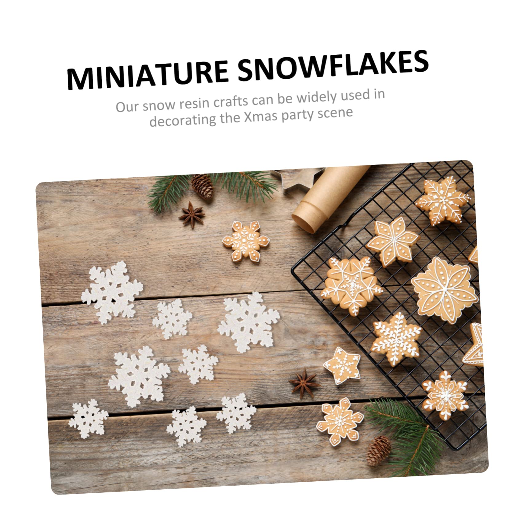 NUOBESTY 300 Pz fiocco di neve micro paesaggio fiocco di neve artigianale fai da te decorazioni natalizie con di decorazioni invernali albero natale di in resina