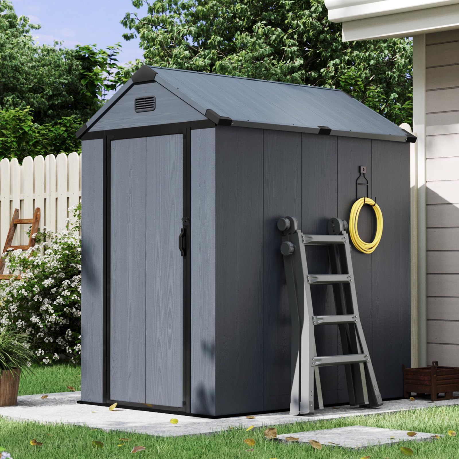 Aoxun 4×6 FT All-Weather Resin Storage Shed