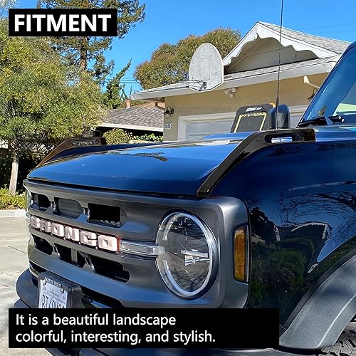 Miniatura 3 de Cubierta de mira de sendero para Ford Bronco 2 puertas 4 puertas 2021 2022 2023 2024 Accesorios cubierta de bisagra del capó del motor, manija de