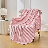 Vista 20 de Bnuitland - Manta de franela marrón con funda de almacenamiento, 300 GSM, manta de sofá súper suave con patrón de rayas de forro polar para bebés