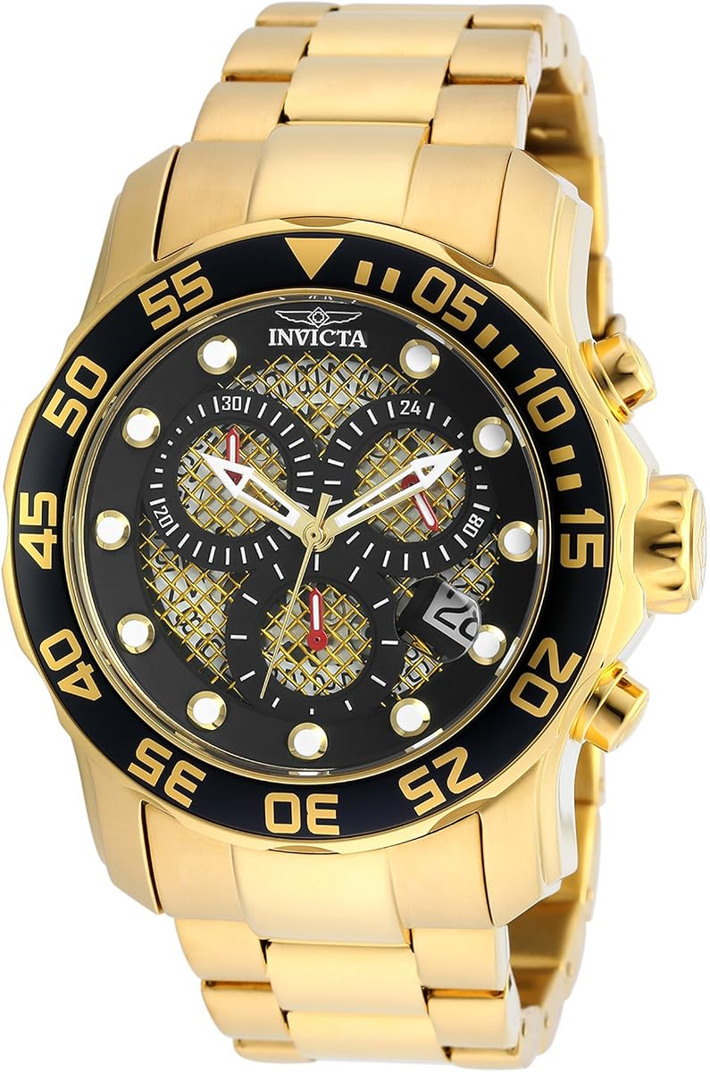 Reloj de hombre Invicta 19836SYB Pro Diver con pantalla analógica de cuarzo plateado suizo