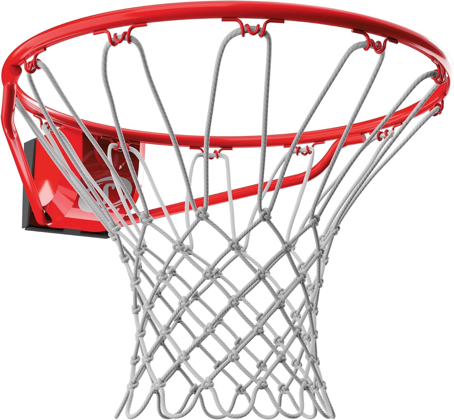 Spalding Regulation Size 18" Steel Basketball Rim with Net Included | Choose from Fixed or Breakaway | Replacement Rim for Indoor or Outdoor Hoop Breakaway - Pro Slam - Red