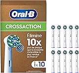 Oral-B Pro Cross Action Original Electric Toothbrush Head - Pack of 10 Replacement Toothbrush Heads, Suitable for Mailbox, White (Packing May Vary) - 1