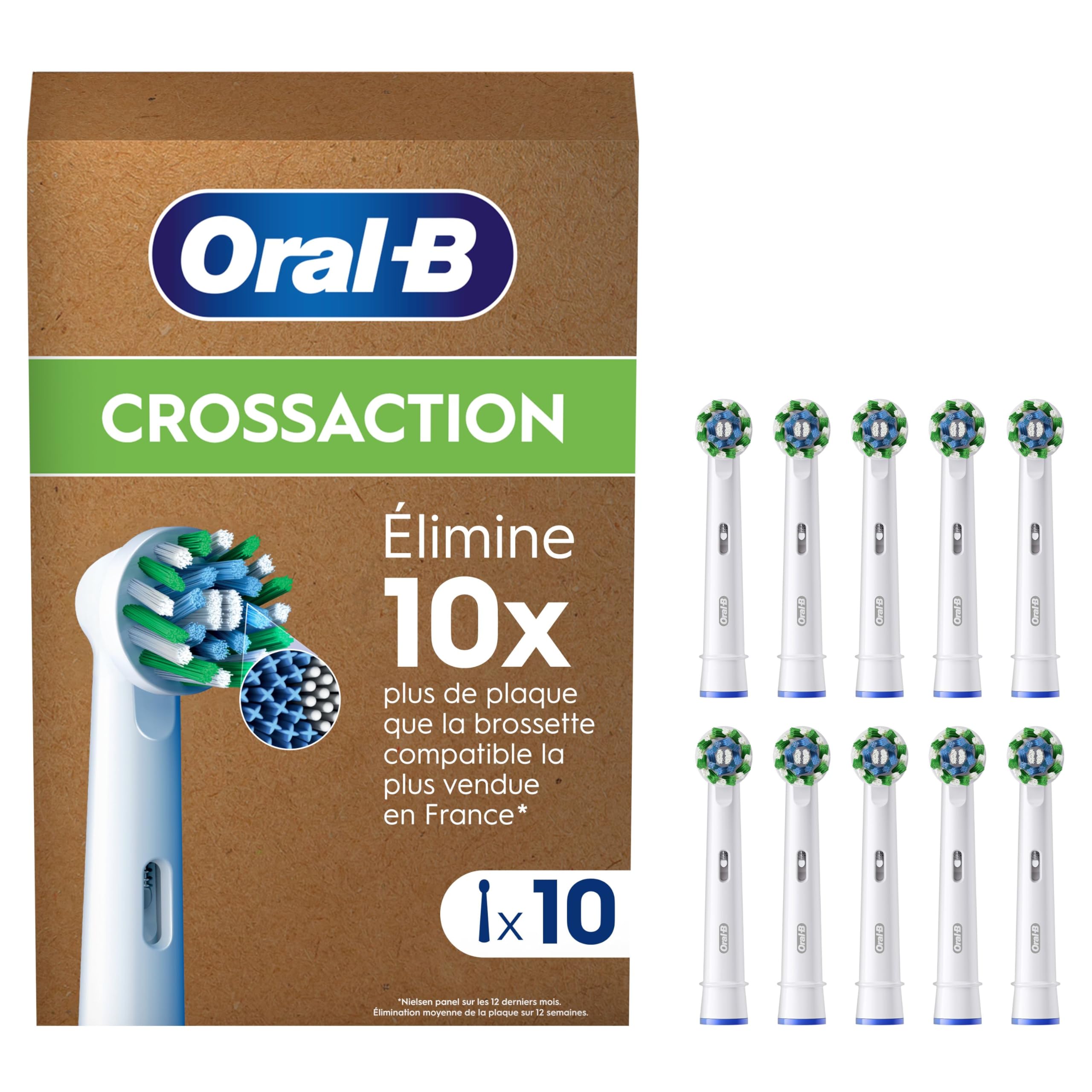 Oral-B Pro CrossAction: 10 Brossettes Électriques pour un Nettoyage Optimal