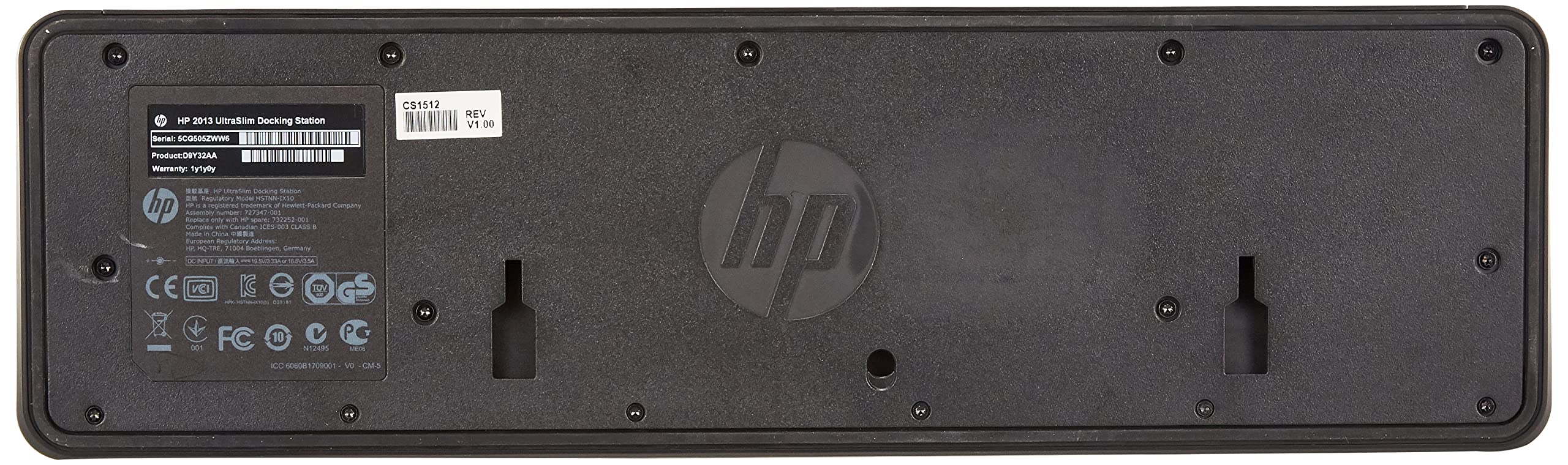 Docking station UltraSlim HP, D9Y32AA#ABB-RFB, Refurbished con PSU, Argento (Silver), Compatibile con HP ProBook, EliteBook, Pavilion, Spectre, Omen, Envy, ZBook con interfaccia USB 2.0