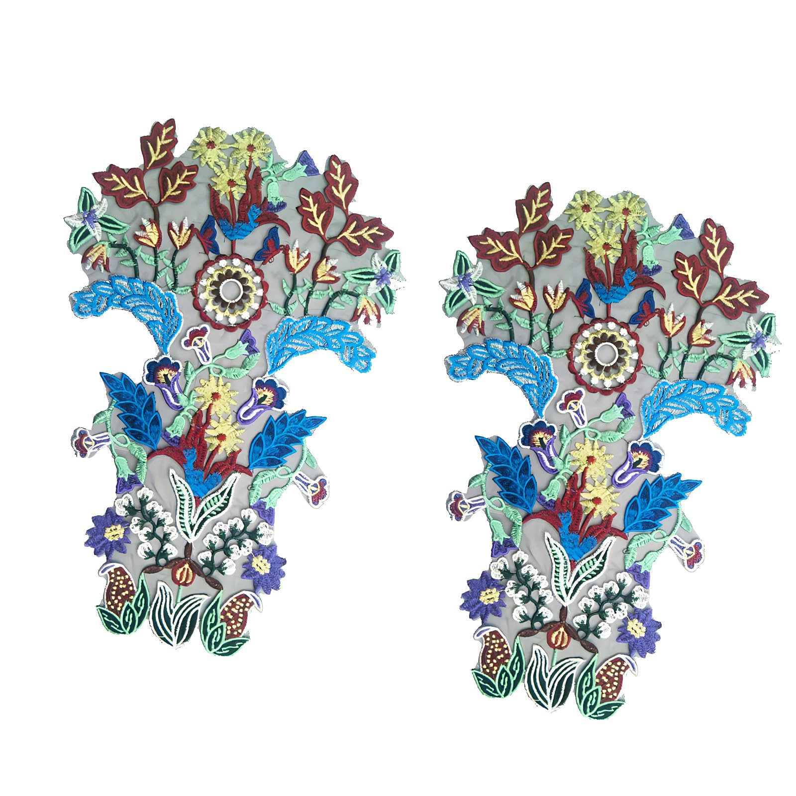 Zeiwohndc Embroidered Applique for Sewing, Large Sew-on Textile Accent for Clothing Decoration and Garment Repair Dress Accent Decorative
