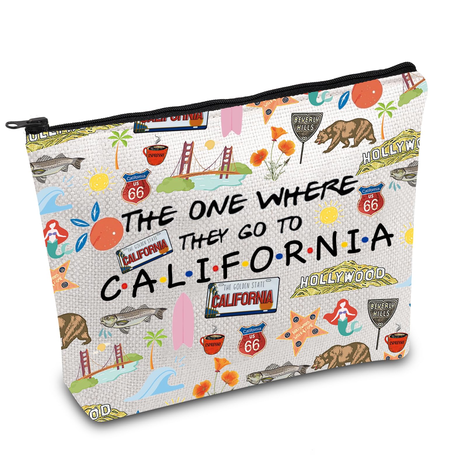 FOTAP California Trip Makeup Bag Cali fornia State Gifts Souvenir Gift Travel Bag Housewarming Gift Vocation Gifts (California)