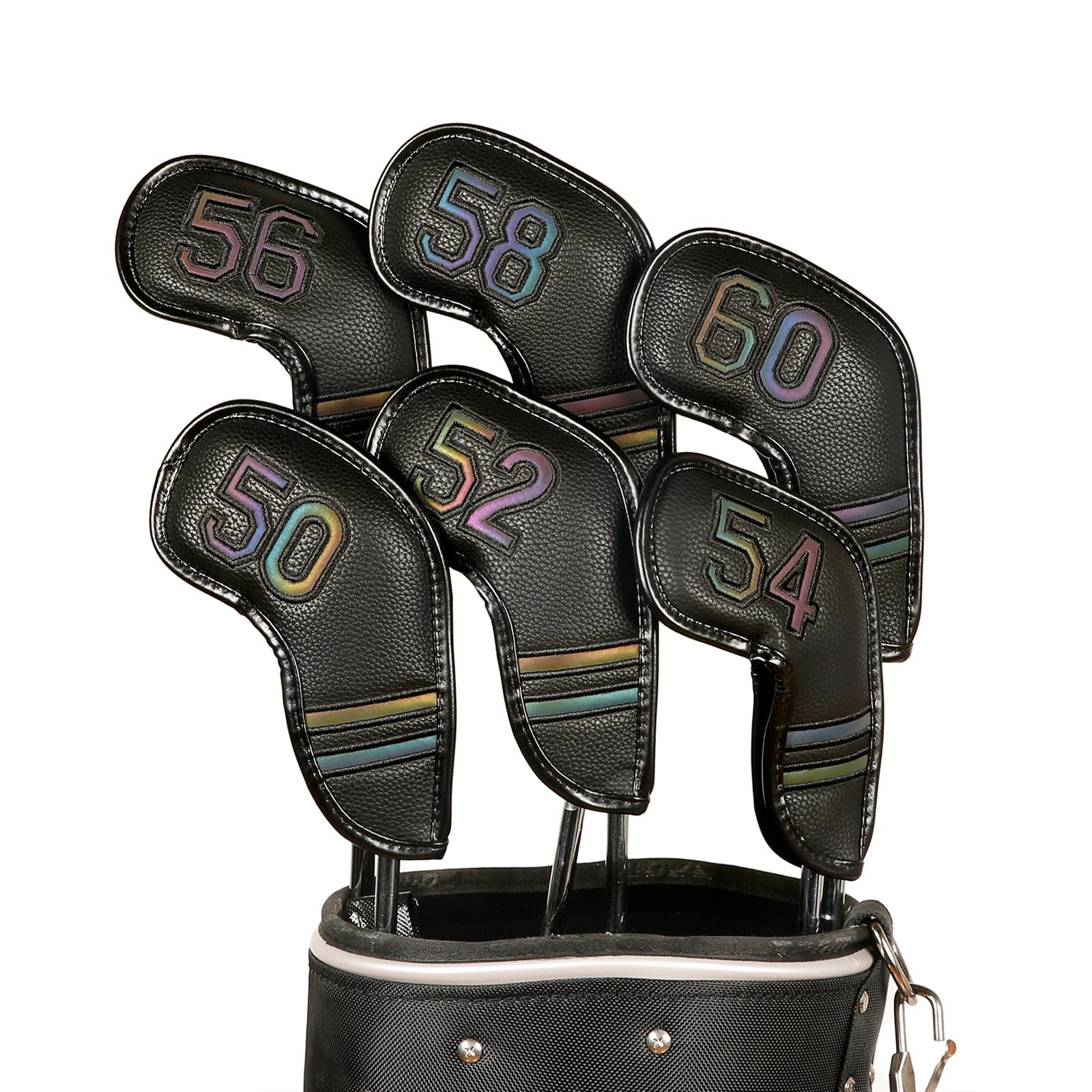 XIAOQENAN 6Pcs PU Leathers Golfs Iron Head Golfs Club Headcover Waterproof Golfs Club Head Fit Most Brands Golfs Iron