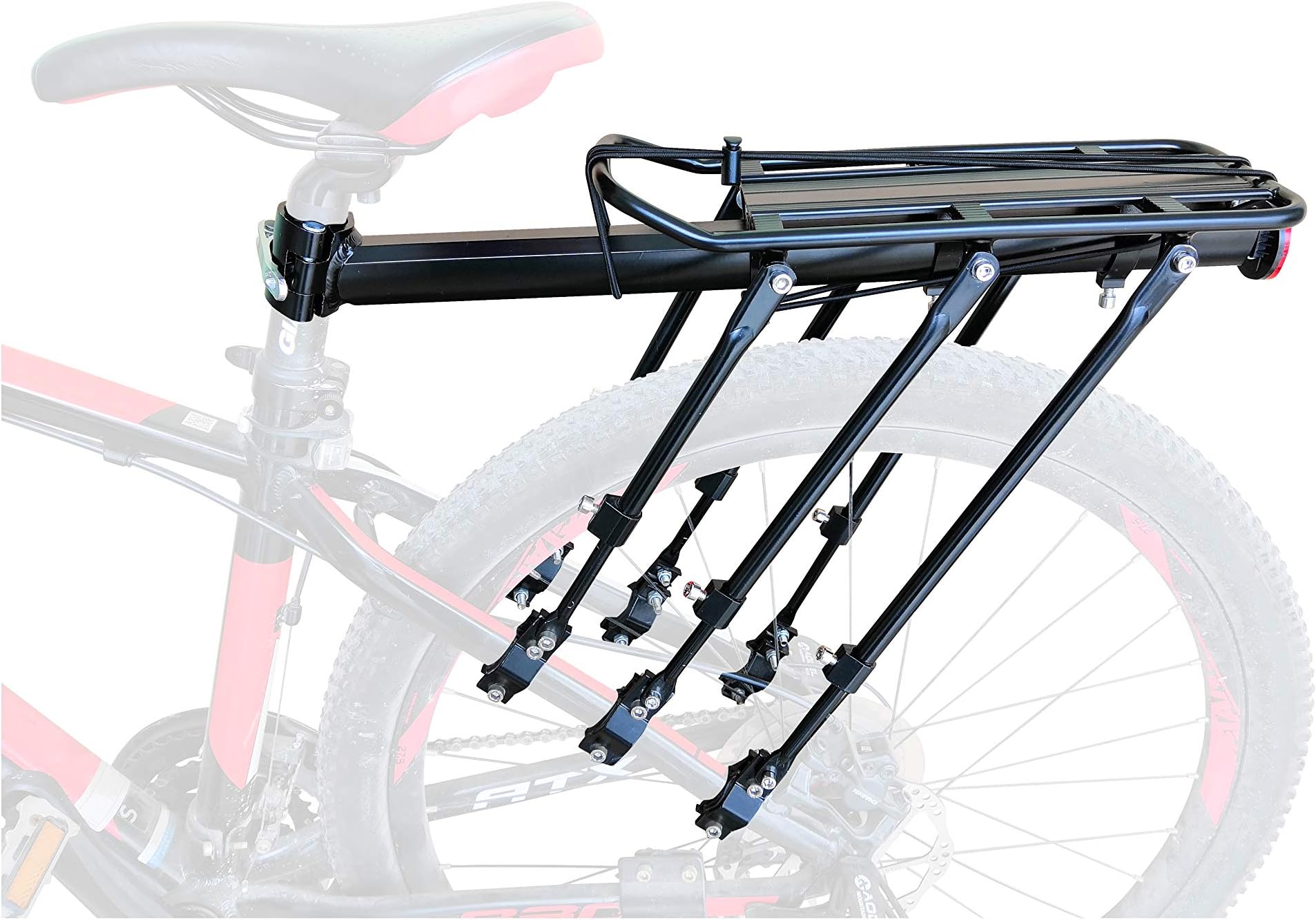 COMINGFIT Bike Carrier Rack, 400lbs Capacity Solid Bearings Universal Adjustable Bicycle Luggage Cargo Rack