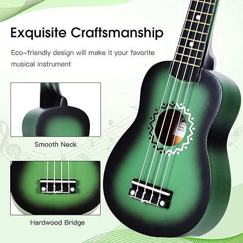 Miniatura 89 de ADM Ukelele para principiantes, kit de ukelele de madera hawaiana para niños y adultos, paquete de ukalelee profesional con lecciones gratis