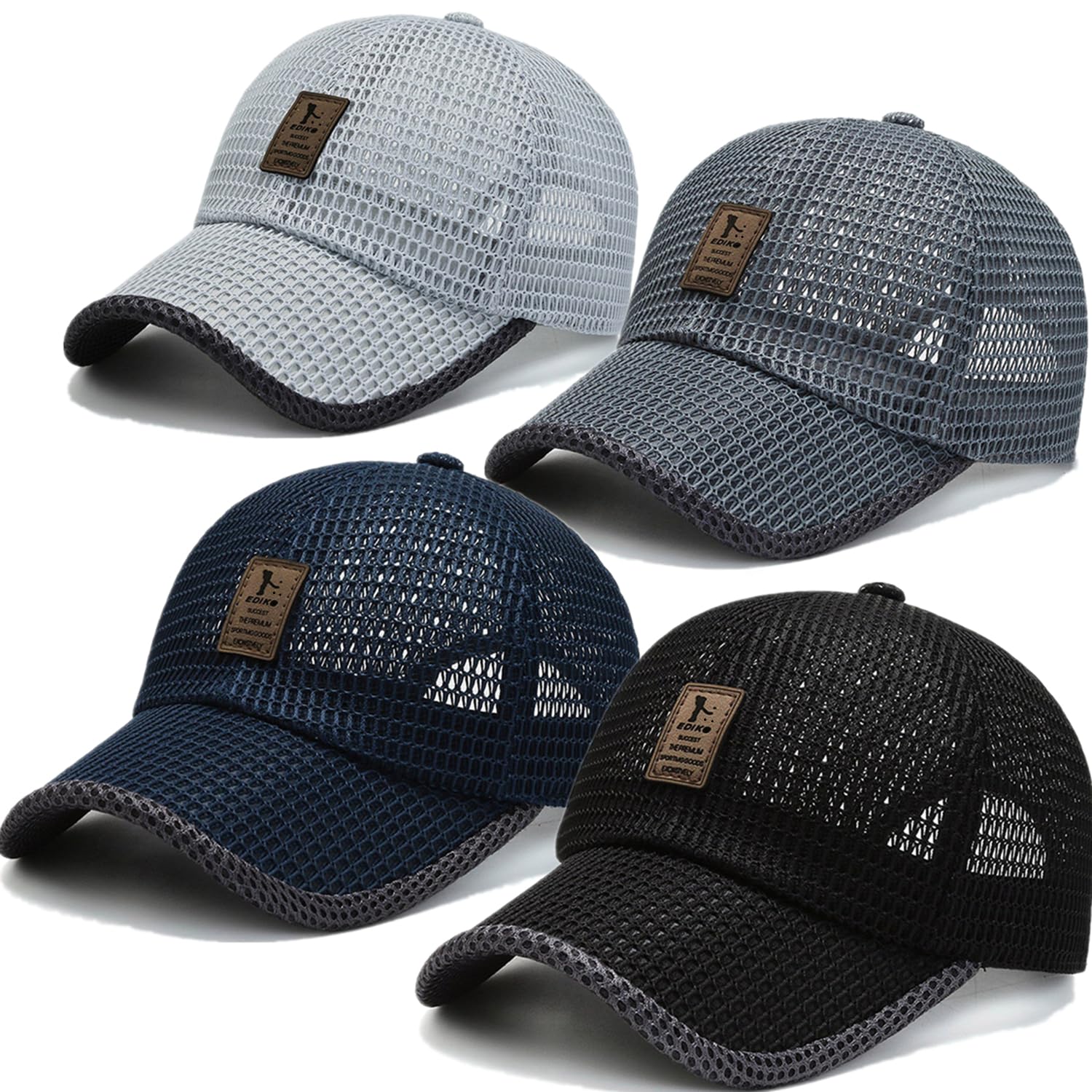 stablerice 4/6 Pieces Men's Mesh Flat Cap Breathable Summer Newsboy Hat for Men Ivy Cap Cabbie Flat Cap Boinas para Hombre