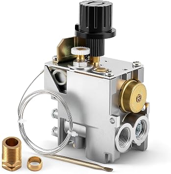 098237-08 Gas Control Valve Replacement for SIT 630 Eurosit 630 Compatible with 0630545 Fits NG & LP Vent-Free Fireplaces Boilers Heaters Log Sets Single Knob Thermostatic Control