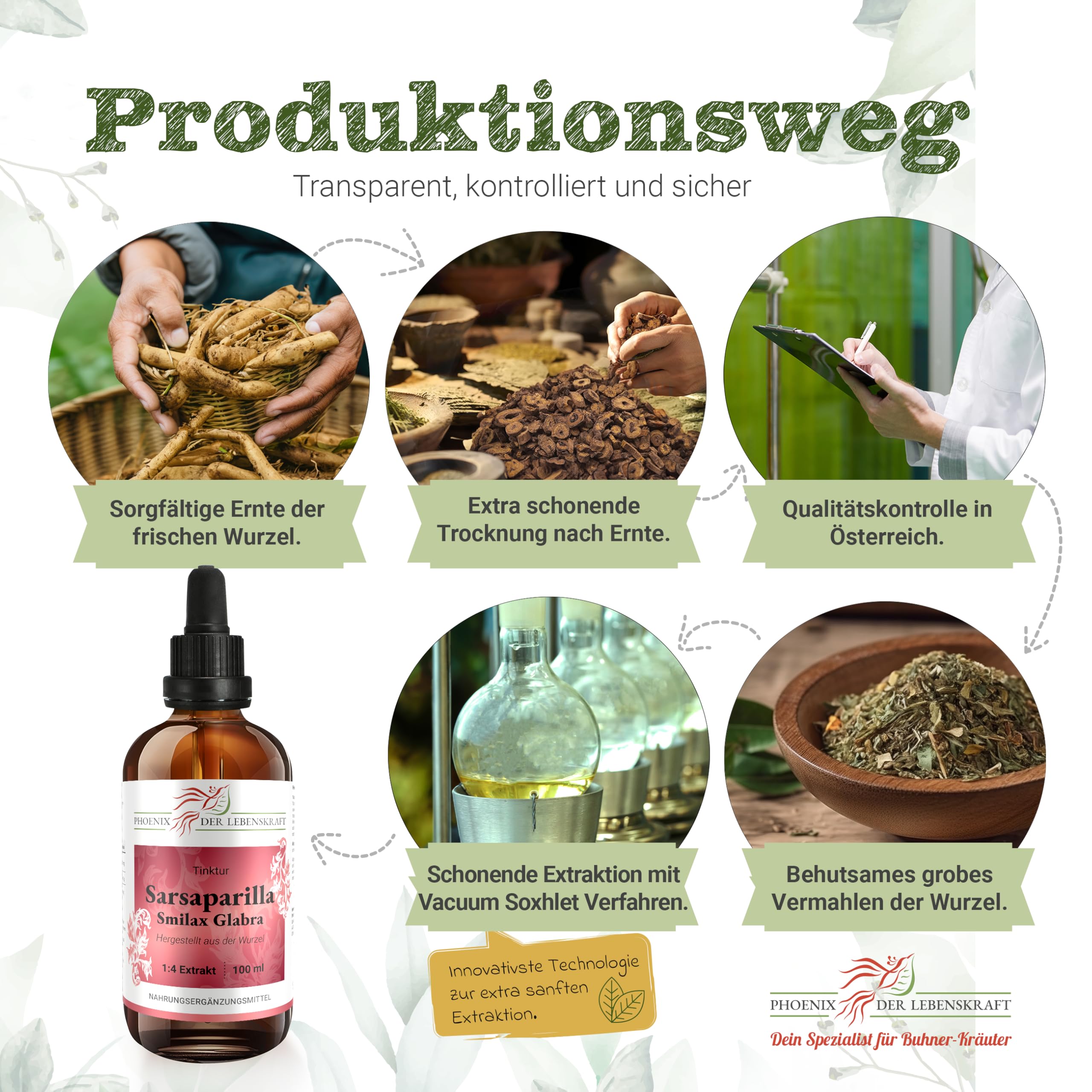 Sarsaparilla Tinktur 100ml | Smilax Glabra Tropfen (1:4 Extrakt) | Top Premium Qualität aus Österreich | Veganes Nahrungsergänzungsmittel ohne Zusatzstoffe | Zarzaparrilla, Jamaican Sarsaparilla