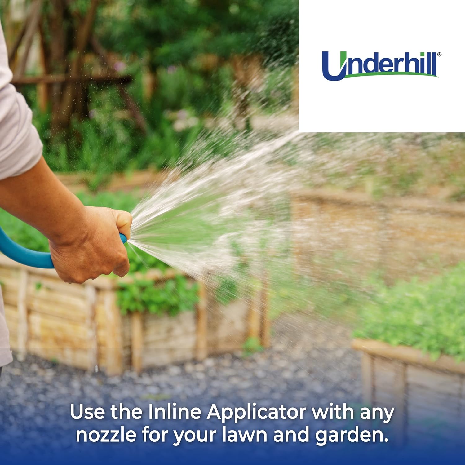 Underhill Flo-Pro Inline Applicator, Garden Hose Bib or Quick Coupler Connection with Brass Female Hose Thread Inlet for Wetting Agent, IHB-1010