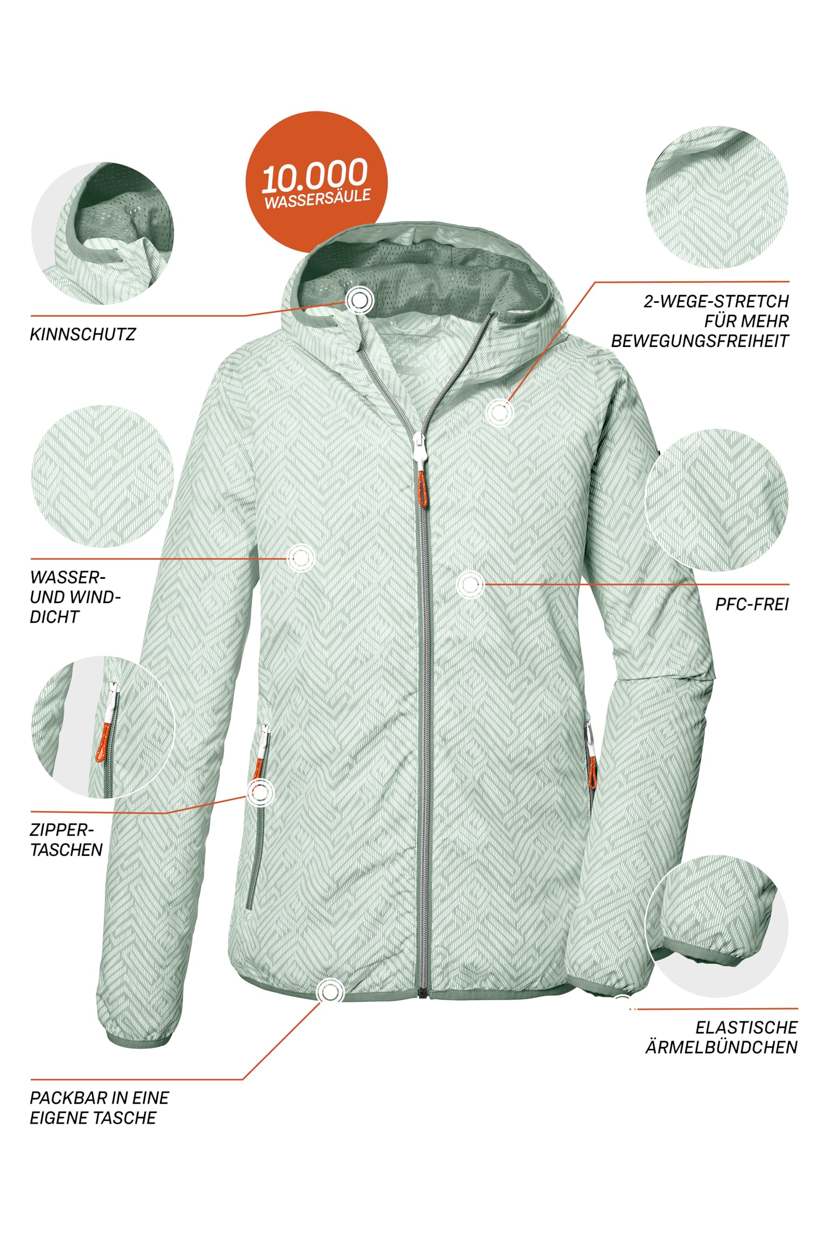 Killtec Funkcjonalna kurtka z kapturem, łatwa do spakowania kurtka outdoorowa Women´s Kos 69 Wmn Jckt