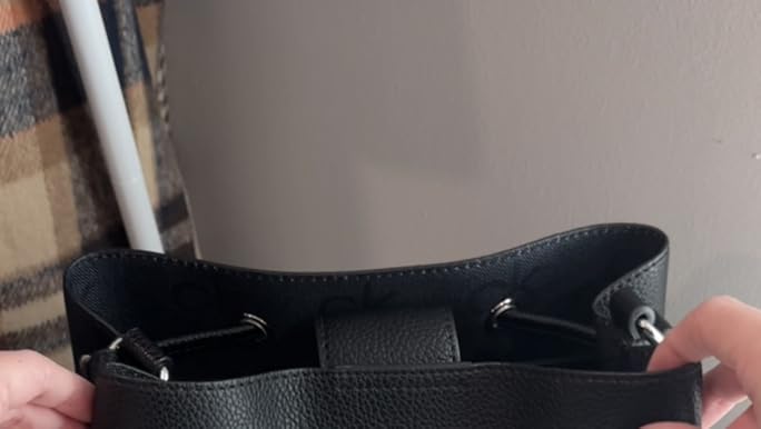 Calvin Klein womens Gabrianna Novelty Bucket Shoulder Bag, Black