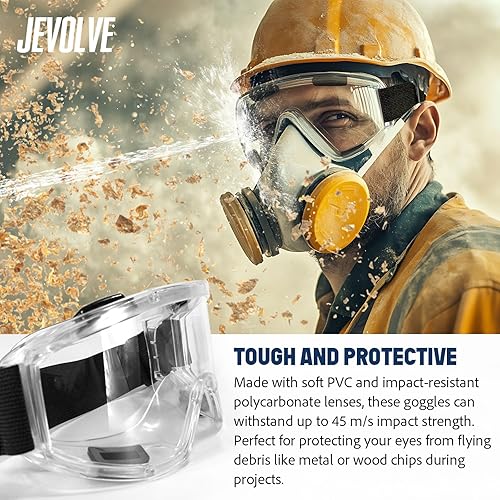 Miniatura 4 de Gafas de seguridad protectoras antivaho con lente transparente  Visión amplia con diadema elástica ajustable perfecta para senderismo, surf, gafas