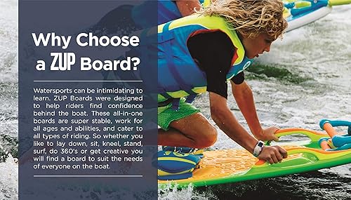 Miniatura 7 de ZUP You Got This 2.0 Tabla y mango Combo, todo en uno Kneeboard, Wakeboard, Wakeskate y Wakesurf Board para todas las edades