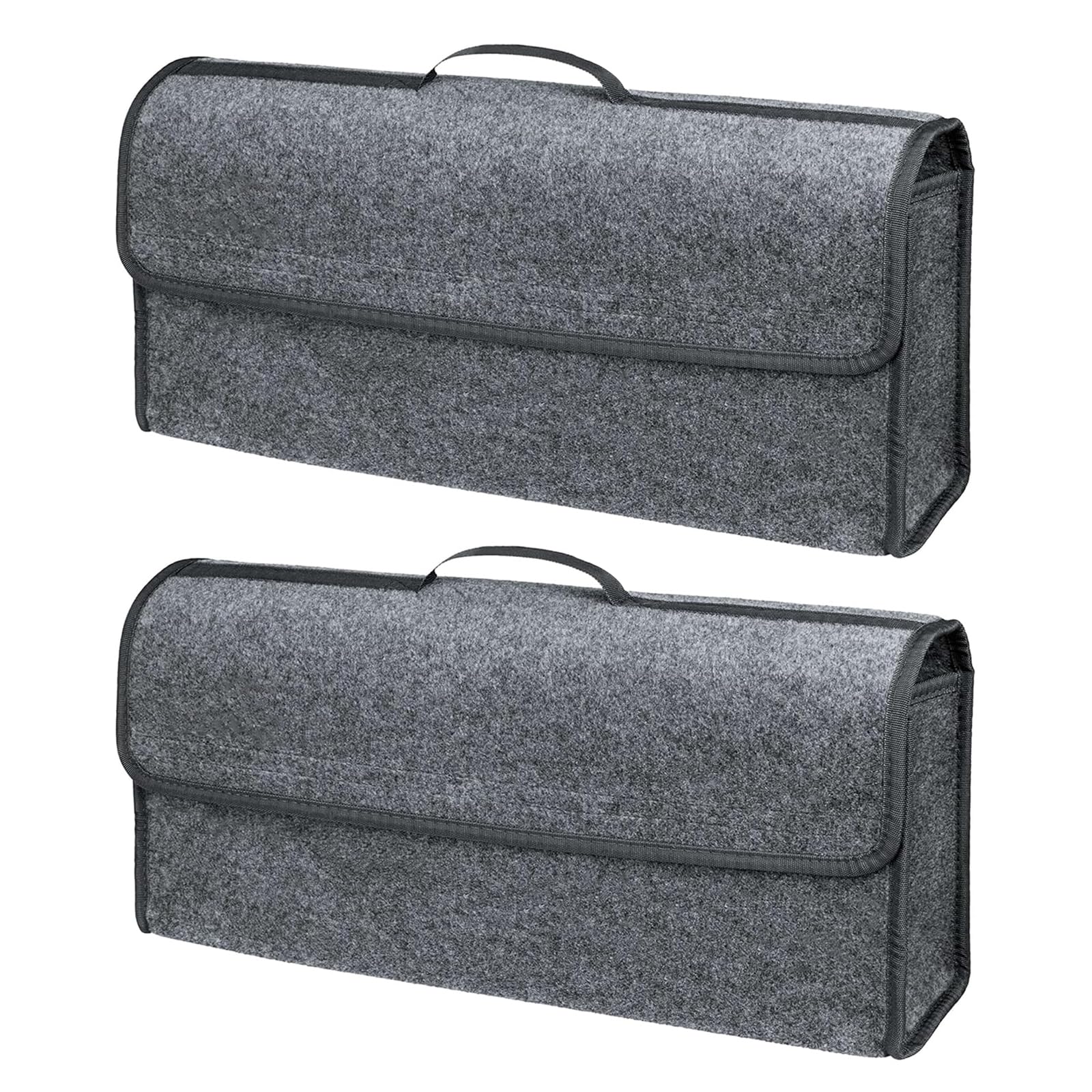 VBGURR 2Pcs Car Boot Organiser, Boot Organiser Car with Lid Foldable for Storage Auto Tools & Interior Declutter - Suitable for All Vehicles (Gray)