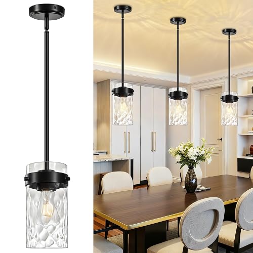 4.72" Hammered Glass Pendant Lighting for Kitchen Island 1 Pack,