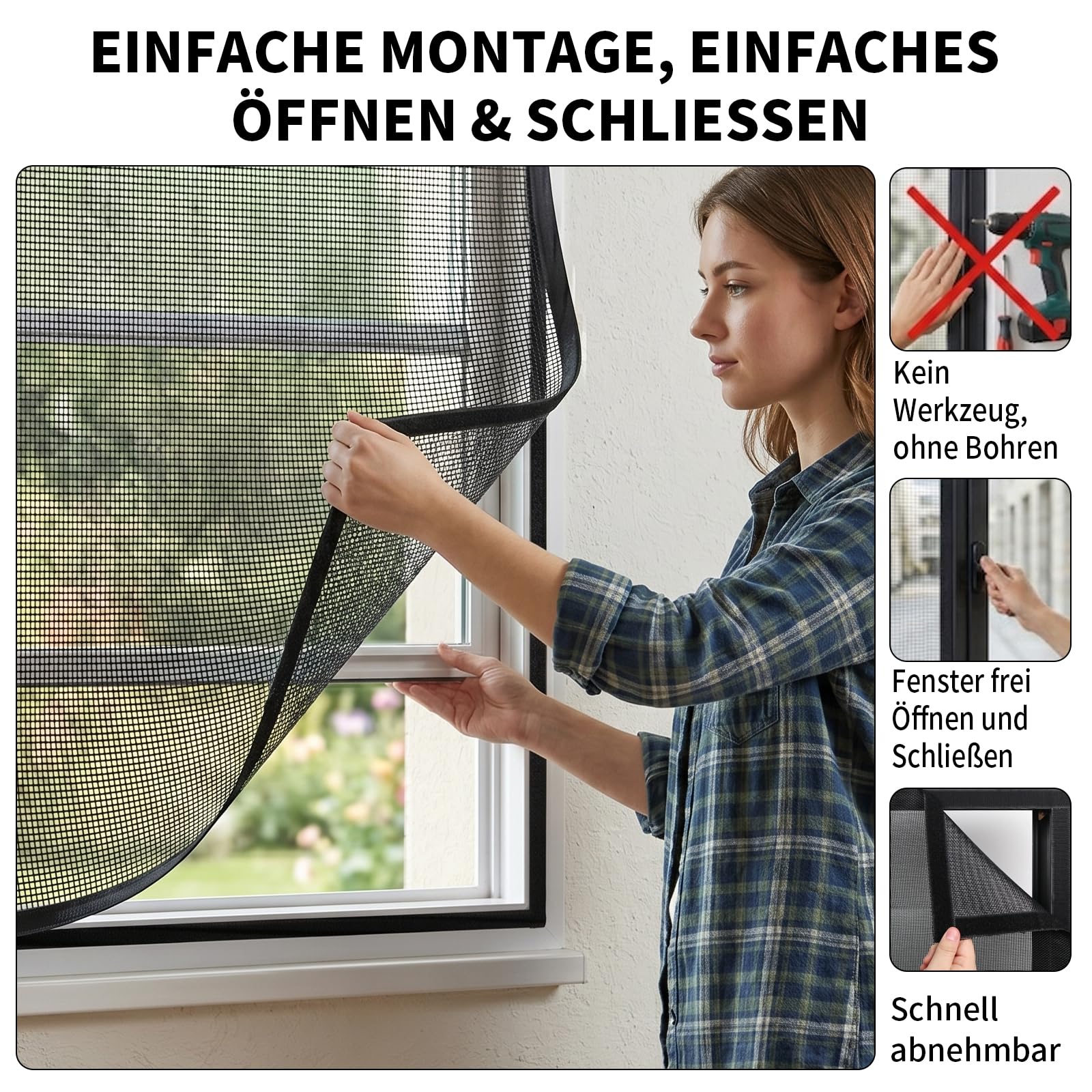 BKSAI Katzennetz Fenster Fliegengitter Katzensicher Katzengitter Ohne Bohren Katzennetz Kratzfest Katzenschutz Fenstergitter Stabil für Fenster Dachfenster Balkontür 130X150CM