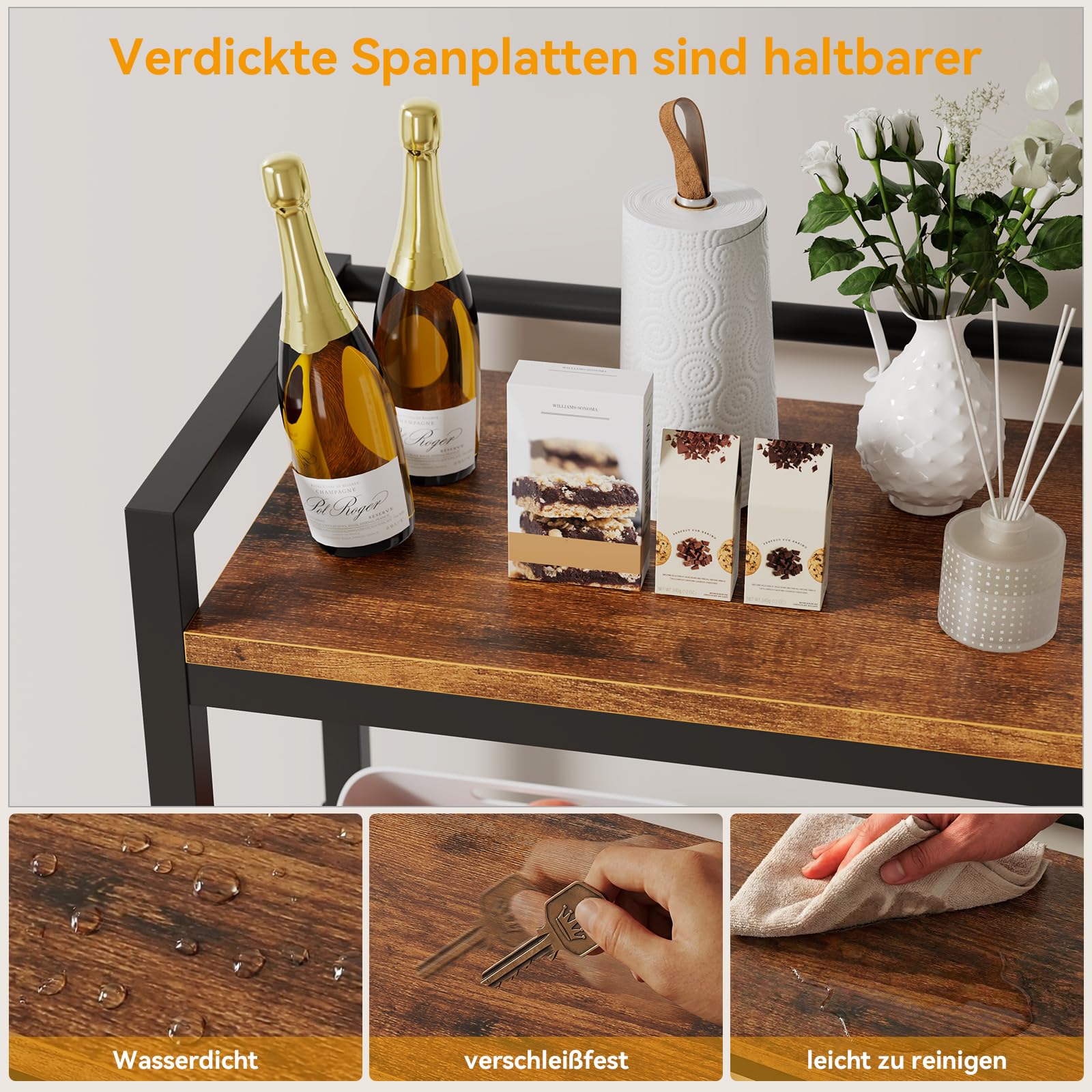 Aibiju Getränkekistenregal mit Ablage für 2 Kisten，32D x 47W x 116H cm Freistehend Kistenständer, Getränkeregal Wasserkistenregal, Bierkistenregal für Wohnzimmer, Küche, Weinkelle, YD-YLJ004H