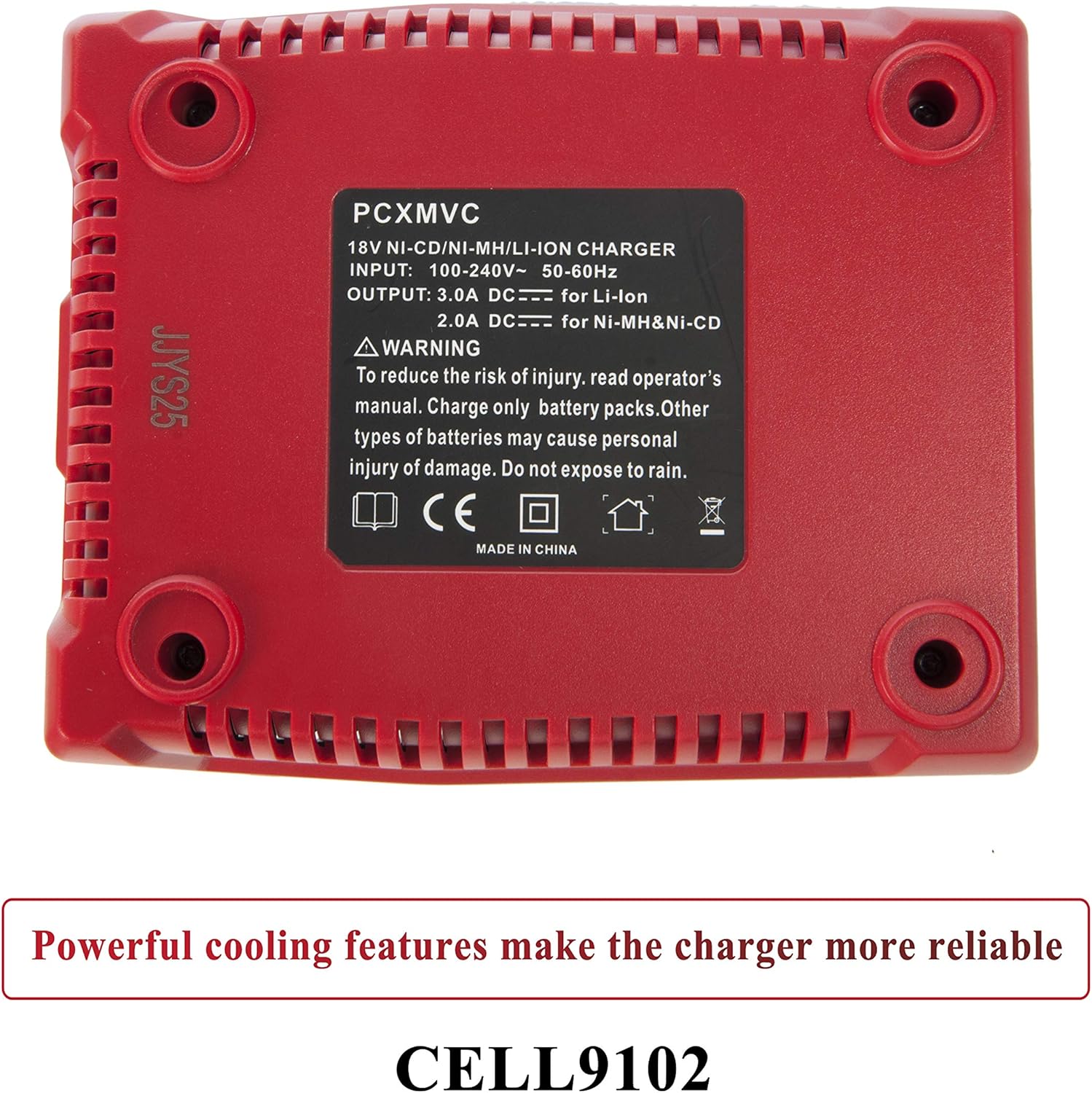 2Packs 18V Lithium Battery and PCXMVC Charger for Porter Cable 18V Battery,Cell9102 Replacement Porter Cable PC18BL PC18BLEX PC18B PC18B-2 18-Volt Cordless Tools Batteries