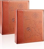 Vista 7 de Artmag Álbum de fotos de 5 x 7 pulgadas, páginas transparentes, con bolsillos, cubierta de piel, deslizante, libro de fotos con capacidad para 50