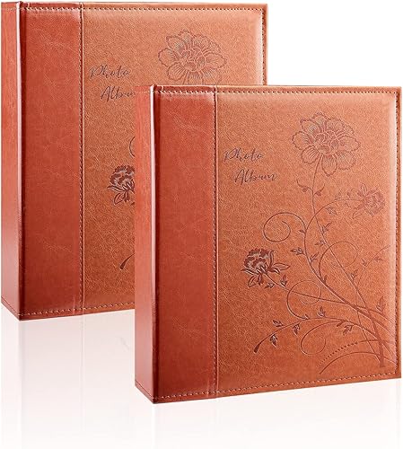 Miniatura 7 de Artmag Álbum de fotos de 5 x 7 pulgadas, 2 paquetes de páginas transparentes con bolsillos, cubierta de cuero, libro deslizante para álbum de fotos,