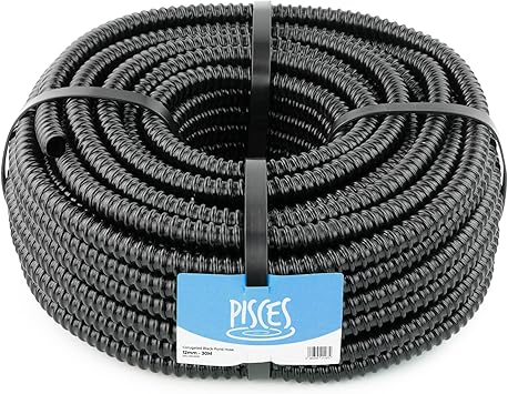 Image Pisces Flexible Pond Hose Pipe | 12mm (0.5 inch) x 30 Metre Roll | Corrugated Black Tubing for Filter Pumps and UVC Systems Image Pisces Flexible Pond Hose Pipe | 12mm (0.5 inch) x 30 Metre Roll | Corrugated Black Tubing for Filter Pumps and UVC Systems